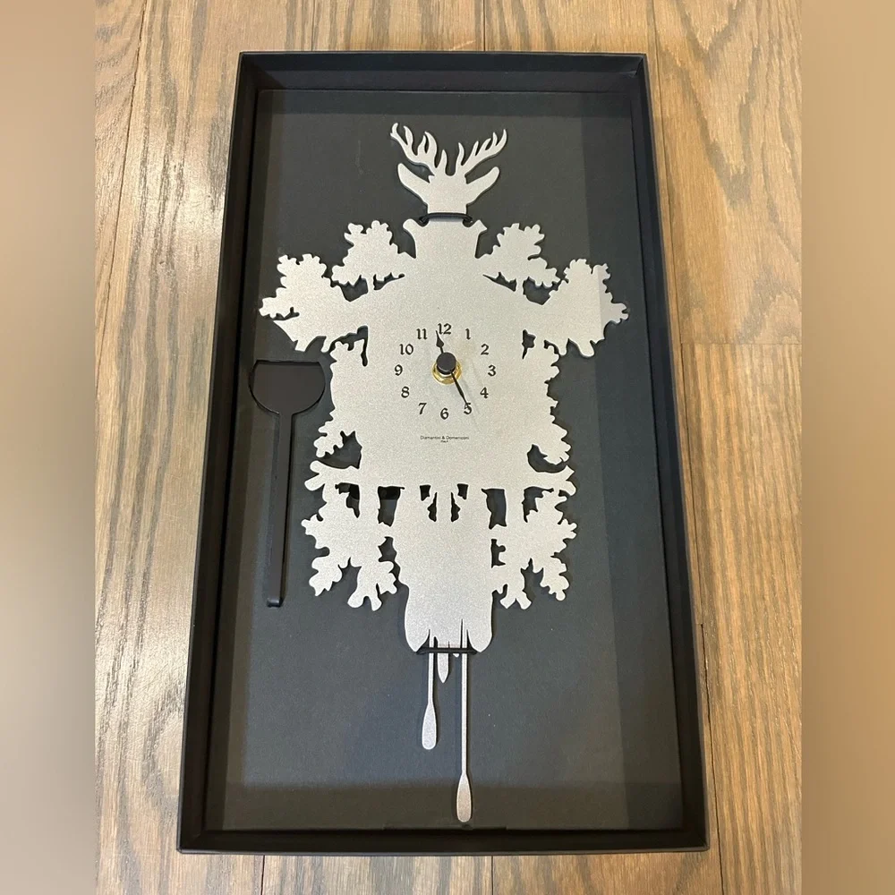 Diamantini & Domeniconi 373 Cuco Mignon Metal Wall Clock Lufthansa Schwarzwald